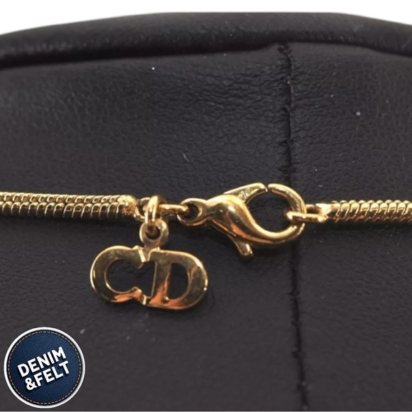 Christian Dior Vintage Gold Plated 2 Way Charm Logo Pendant Necklace |PRELOVED 💜 - Picture 4 of 16